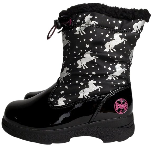 New Totes Winter Snow Boots Toddler Silver Unicorns Waterproof Thermolite 5T - Picture 4 of 9